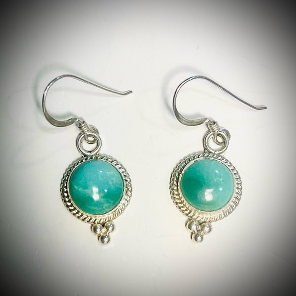 Pair 925 Silver earrings with natural stones. - Picture 6 of 10